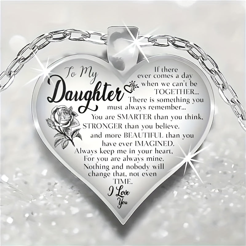Love Heart Crystal Pendant Necklace for Daughter