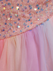 Girls Sequin Mesh Princess Skirt Ball Gown