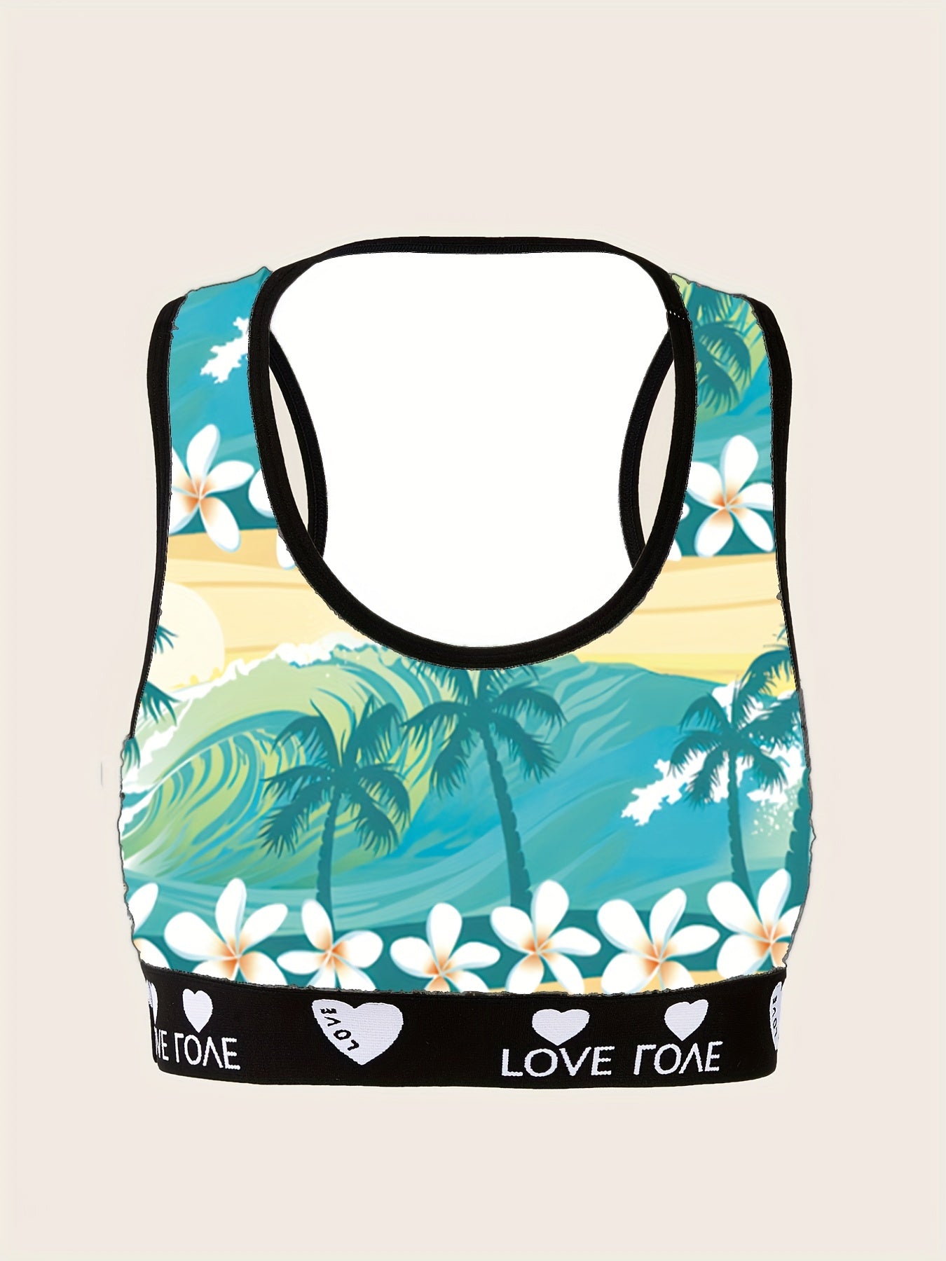 Tropical Print Racer Back Bralette