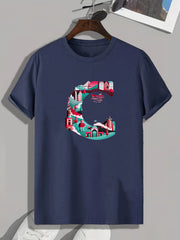 Cartoon Painting Print Men's Graphic T-shirt for Summer