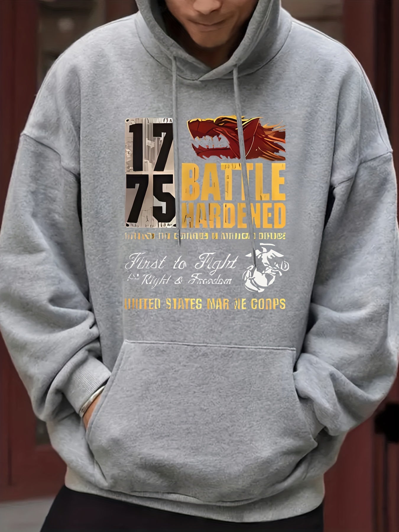 USA Print Hoodie for Men Spring Fall