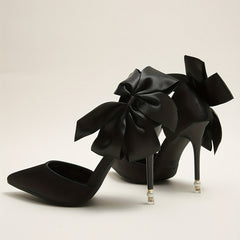 Women's Bowknot Stiletto Heel Point Toe Shoes