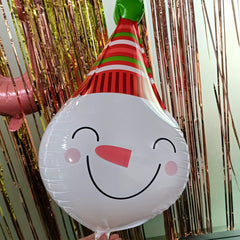 Christmas Snowman 4D Hat Balloon Smile Holiday Party Decoration Supplies