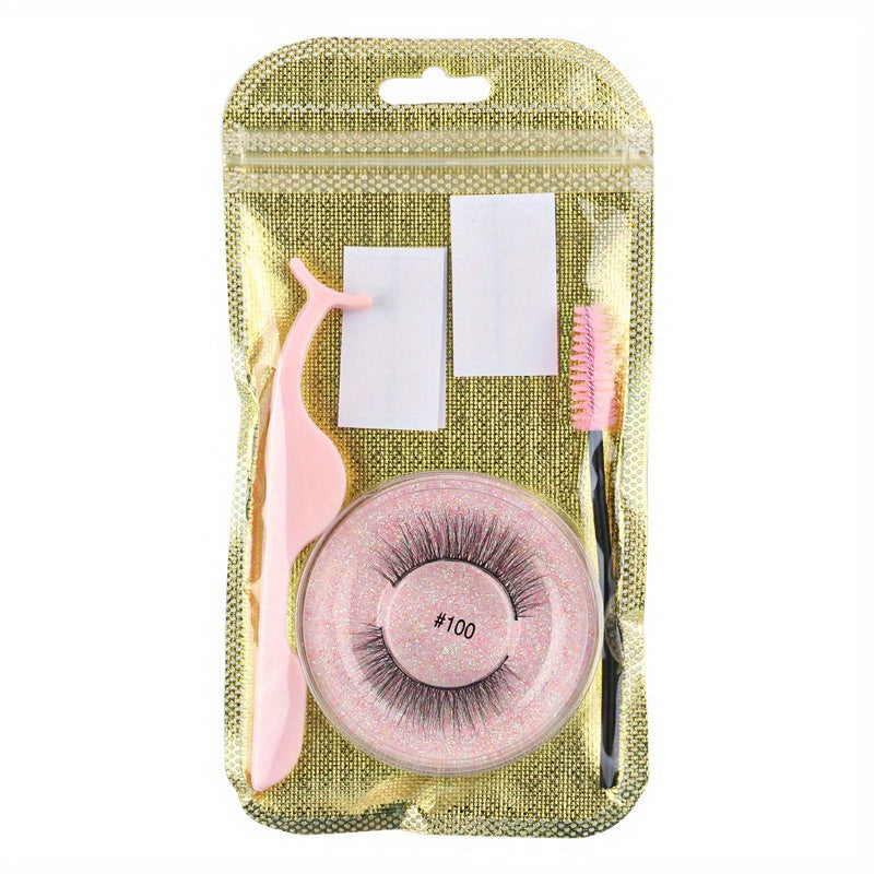 Reusable Self Adhesive Wispy Natural Eyelashes with Applicator