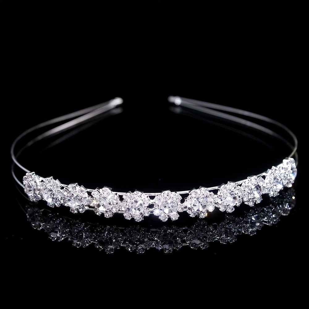 Rhinestone Headband Queen Crown Tiara Head Jewelry Bridal Wedding Hair Accessory