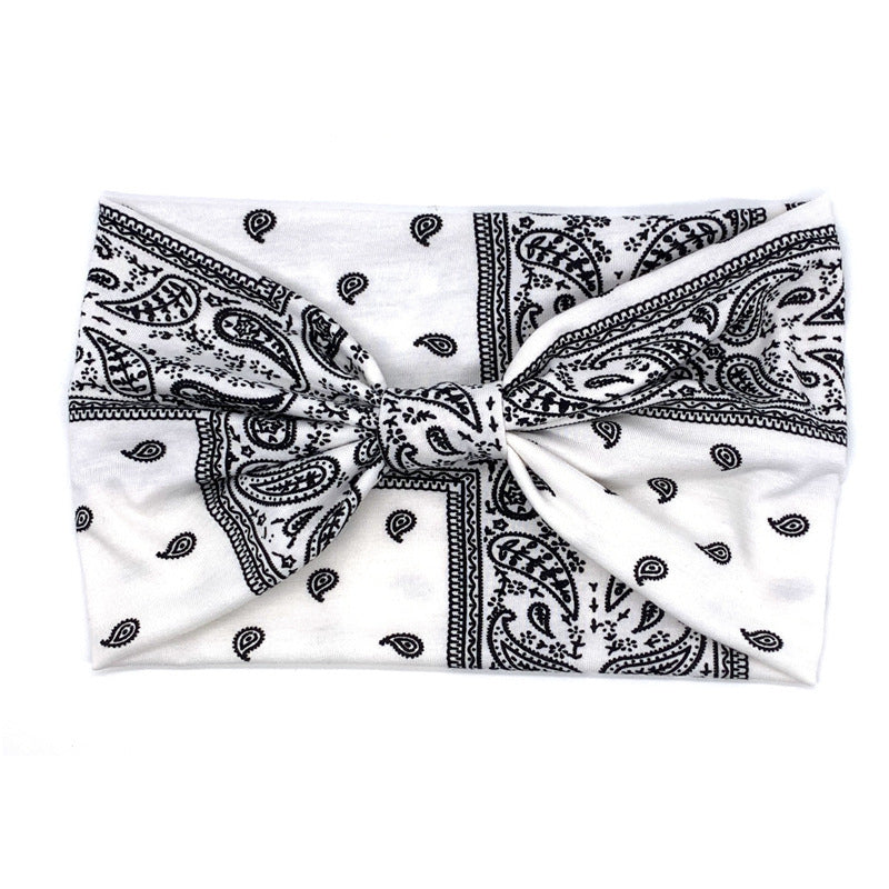 Paisley Print Headband Wide Solid Stretch Sports Hair Band for Women