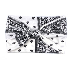 Paisley Print Headband Wide Solid Stretch Sports Hair Band for Women