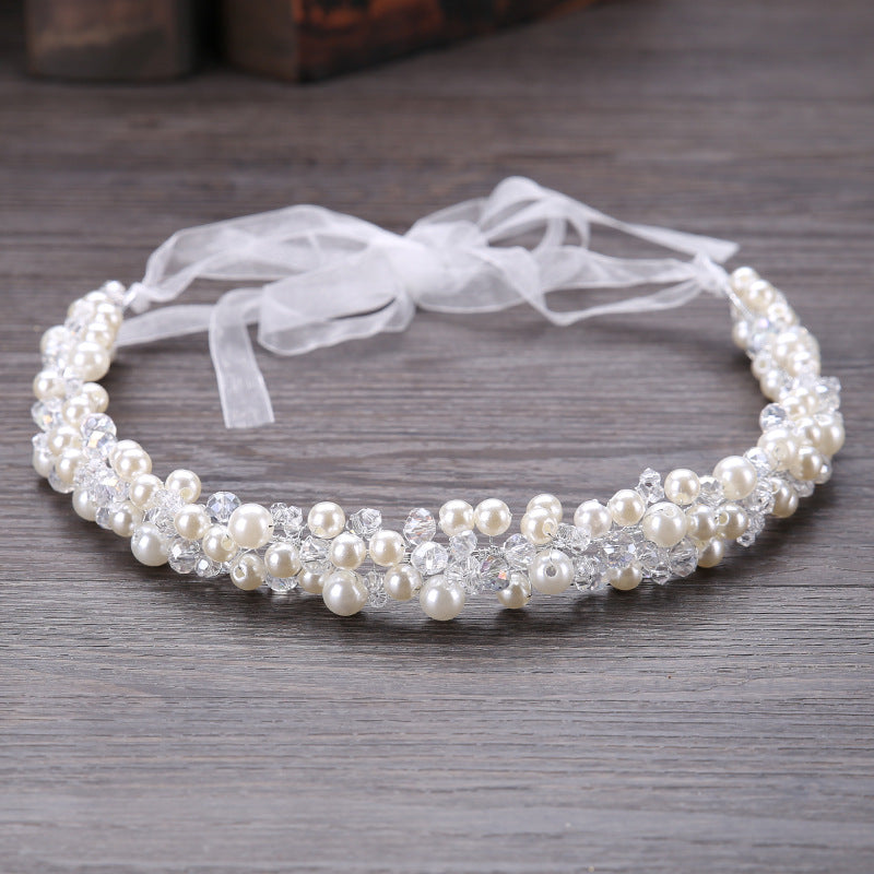 Faux Pearl Beaded Wedding Headpieces For Bride Bridal Headband