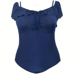 Ruffle Trim One Piece Swimsuit