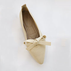 Breathable Knitted Pointed Toe Flats Slip-on Ballet Shoes Women's Footwear