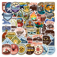 48pcs Outdoor Camping Waterproof Stickers for Water Bottles Cars Laptop Bike