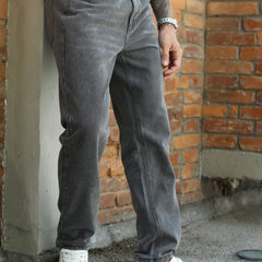 Men's Grey Straight Leg Jeans