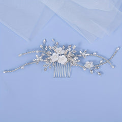 Bridal Wedding Hair Comb with Faux Pearls