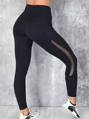 Mesh Contrast Yoga Butt Lifting Pants High Stretch Leggings