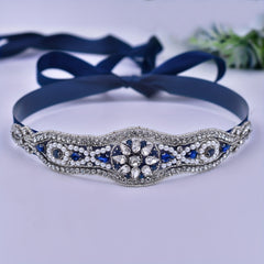 Rhinestone & Faux Pearl Bridal Sash for Parties
