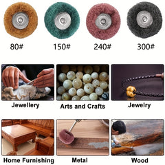 Abrasive Wheel Buffing Polishing Set 1 Inch 3mm Shank for Rotary Tool 25mm