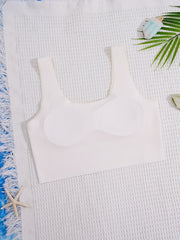 3pcs Seamless Bra Solid Underwear No Steel Ring Breathable Soft Bralette
