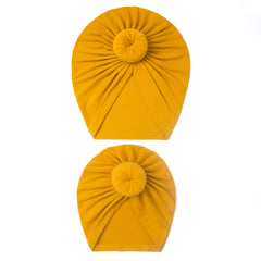 2pcs Parent Child Knotted Cap Thermal Comfortable Cap