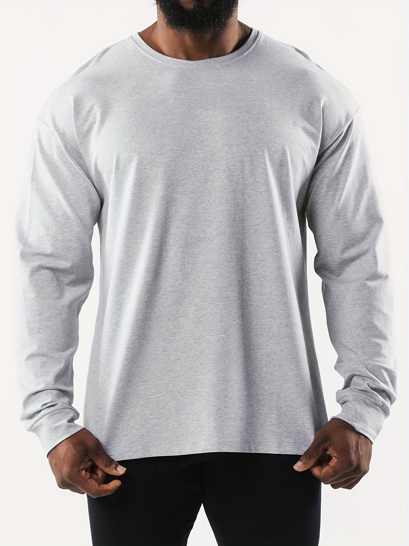 Men's Basic Long Sleeve T shirt Spring Autumn Loose Fit