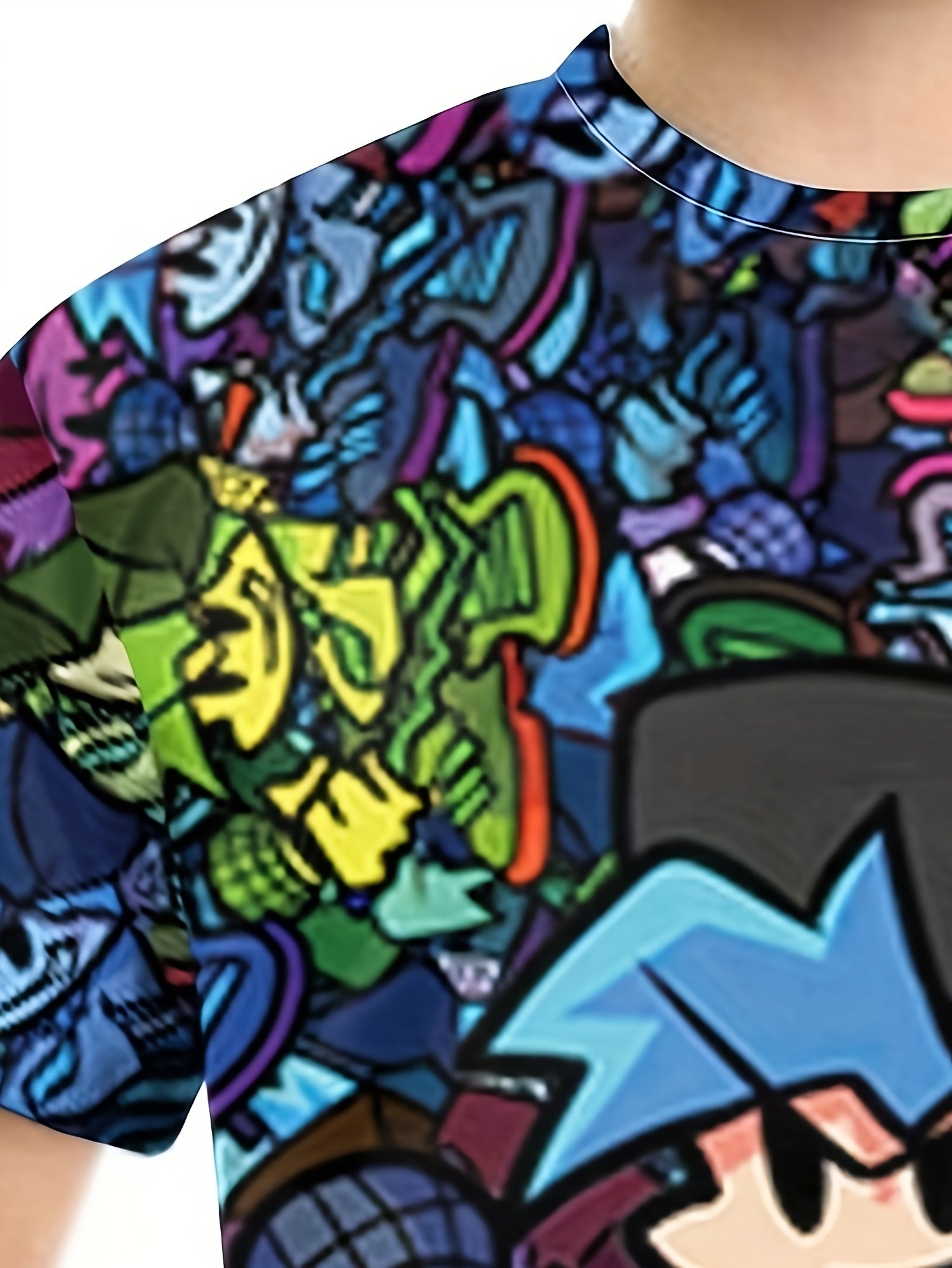 Boy's Graffiti Graphic T shirt Casual Tee Kid's Clothing For Summer