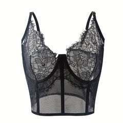 Plus Size Sexy Lace Underwire Bustier Top