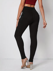 High Stretch Cargo Denim Pants Y2K & Kpop Style