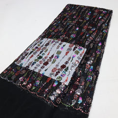 European Sequins Beaded Dress Lace Pearls Embroidery Tulle Lace