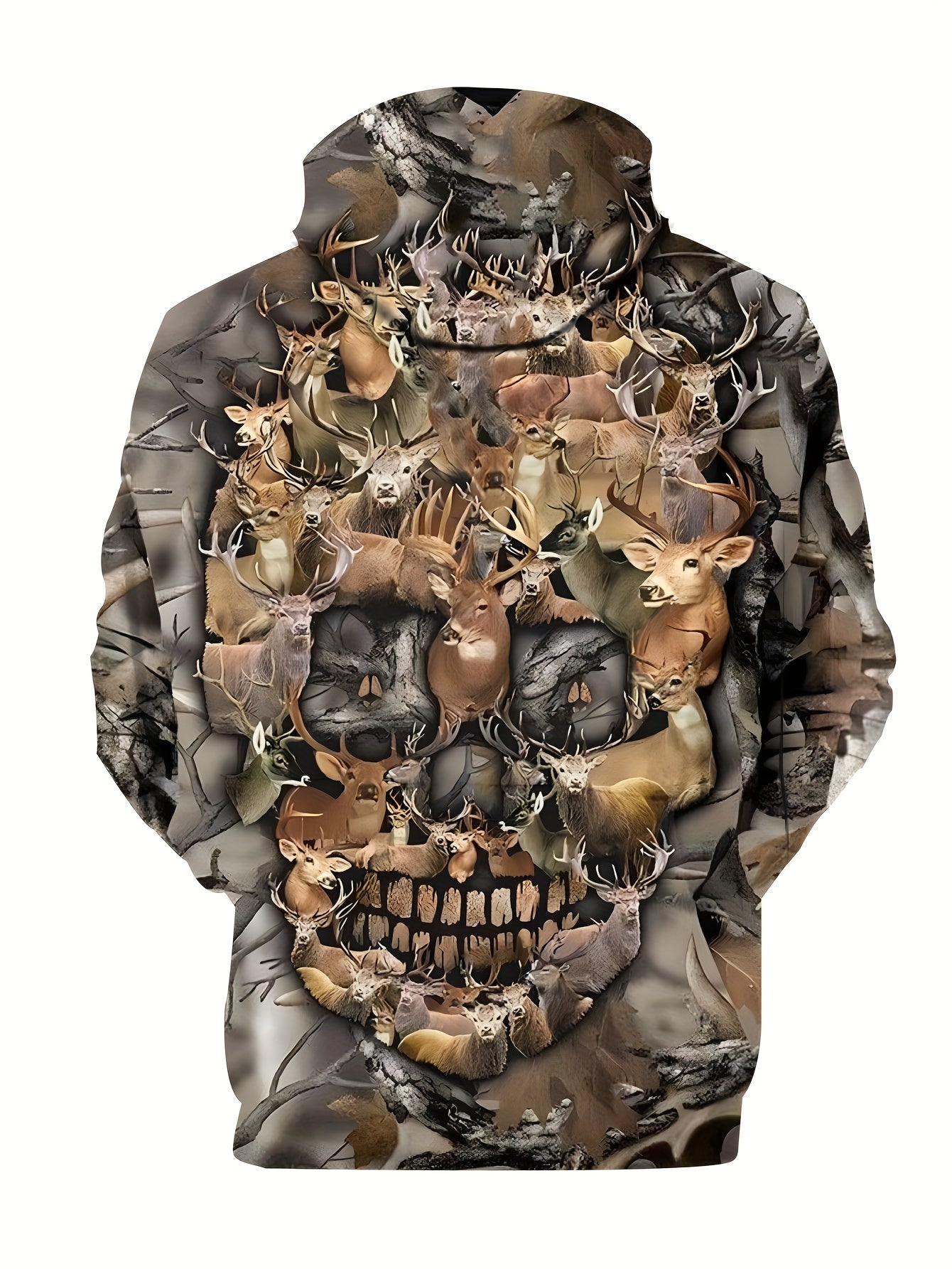 Skull And Brach 3D Print Hoodie For Men