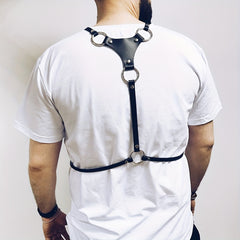 Men's Punk Body Chest Harness PU Leather Adjustable Punk Chest Belt