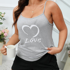 Lounge Set Women's Plus Cami Top & Shorts Pajama Set