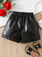 Kid Girls' PU Leather Shorts for Holiday Going Out