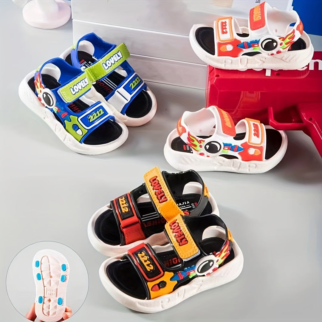 JIAGEYA Cartoon Open Toe Sandals for Baby Boys Lightweight Anti Slip Sandals