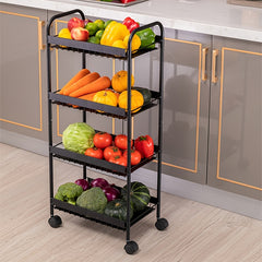 Small Cart Storage Rack Carbon Steel Kitchen Vegetable Fruit Basket