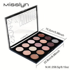 15 Shades Nude Eyeshadow Palette Natural Matte Shimmer Glitter Makeup