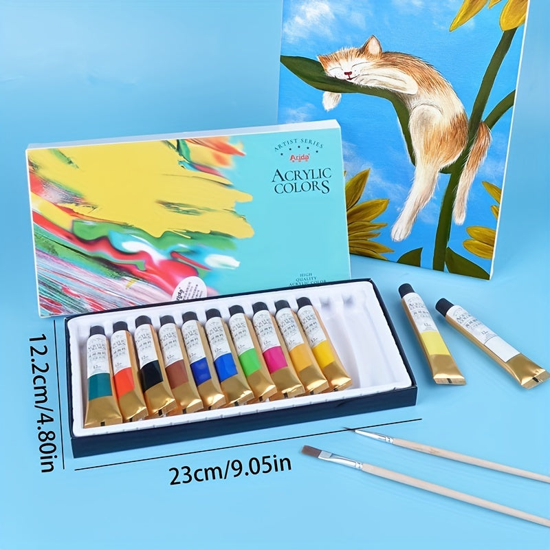 12/18/24 Color Acrylic Paint Set, 12ml Waterproof Pigments