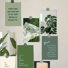 10pcs Green Plant Landscape Postcards Room Wall Decoration