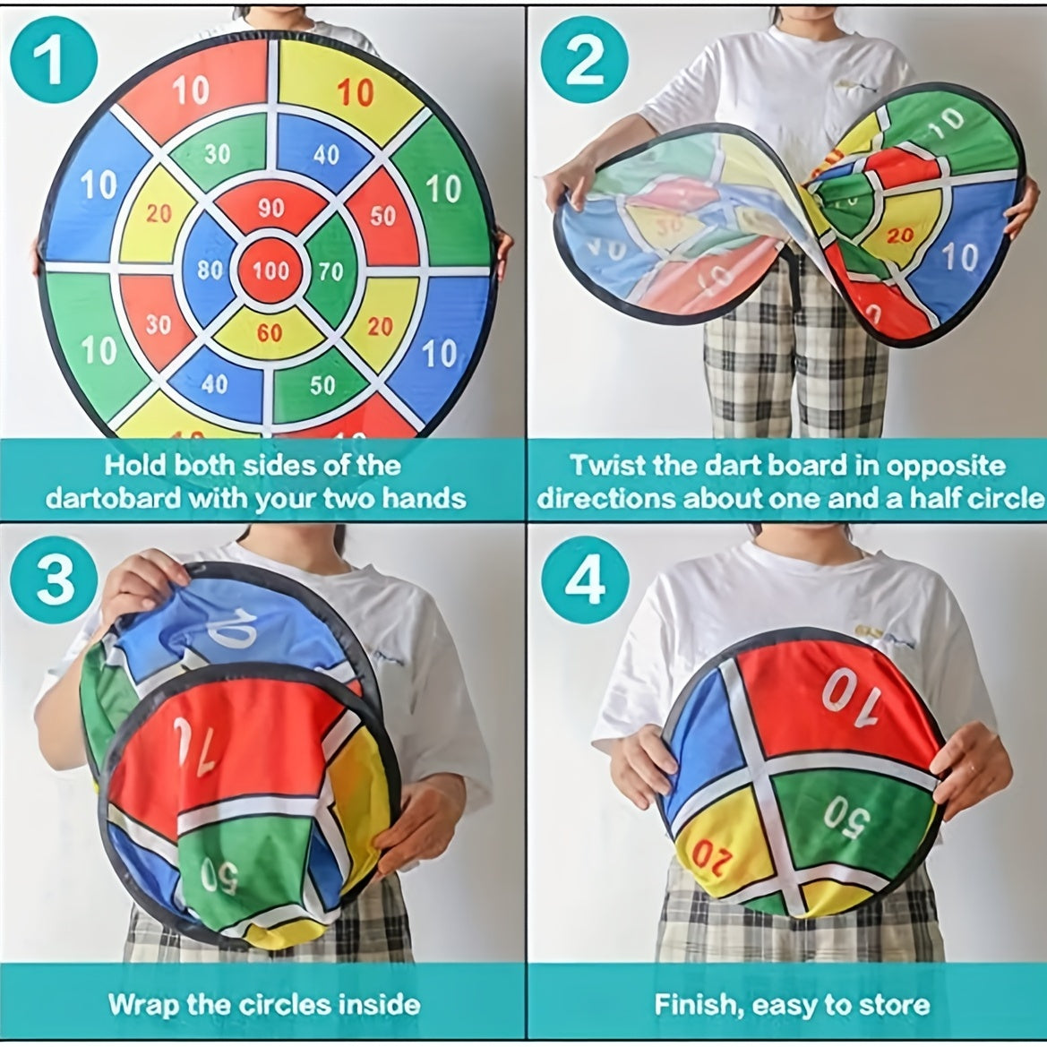 Kids Dart Board Set with 12 Sticky Balls - Indoor Outdoor Fun Game for Ages 3-12