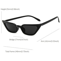 Small Cat Eye Sunglasses Vintage Skinny Frame Y2K Shades
