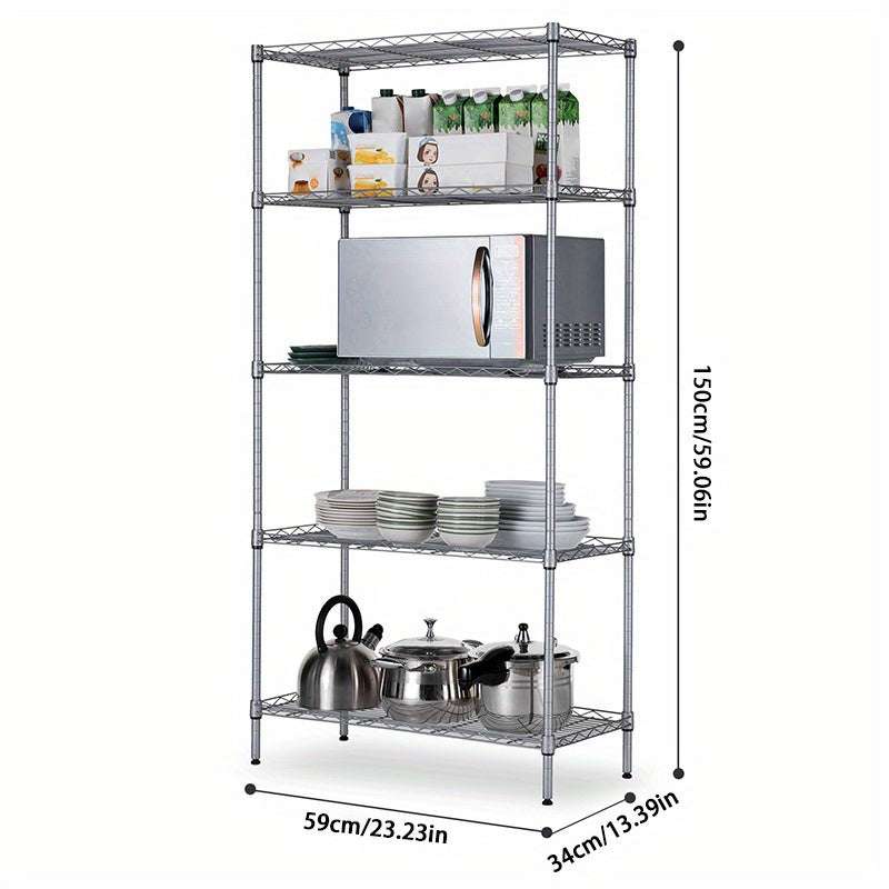 Adjustable Metal Storage Rack with 4 5-Tier Shelves