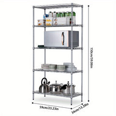 Adjustable Metal Storage Rack with 4 5-Tier Shelves