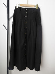 Solid Button Up Maxi Skirt for Women