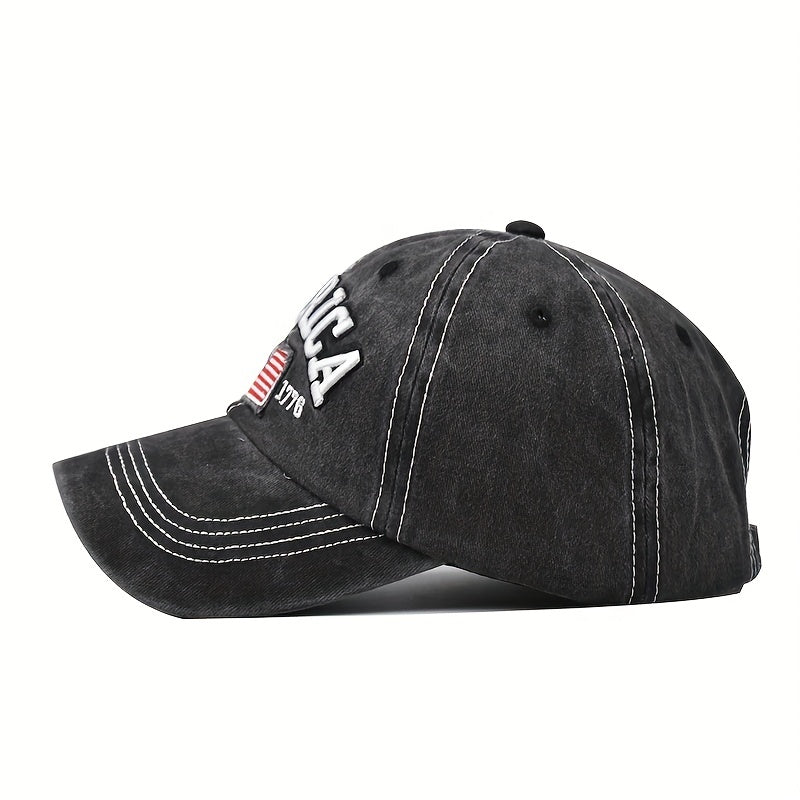 America Flag Embroidered Baseball Cap Vintage Washed Distressed Dad Hats Unisex