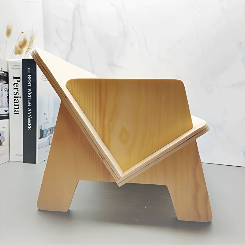 Tilted Wood Bookcase Desktop Storage for Home Office & Living Room
