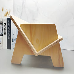 Tilted Wood Bookcase Desktop Storage for Home Office & Living Room