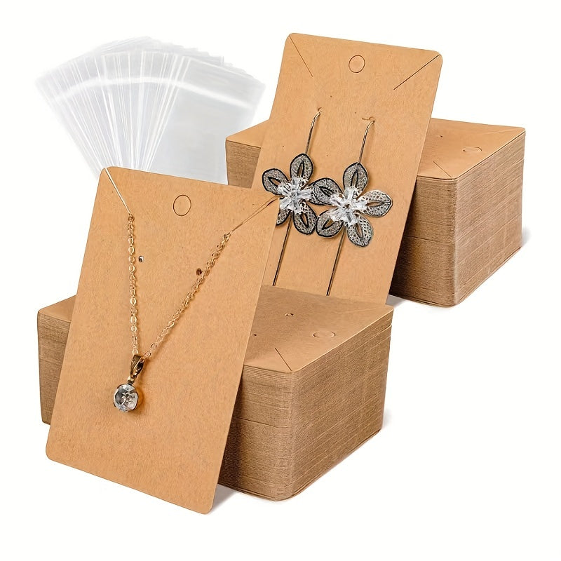 100pcs Earrings Necklace Jewelry Display Package Cards Cassette Bag