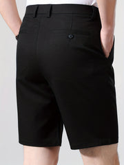 Men's Casual Stretch Suit Shorts Solid Business Spring Summer