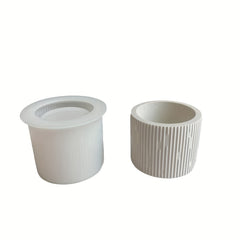 Line Striped Flower Pot Silicone Mold for Aromatherapy Wax Candle Holder