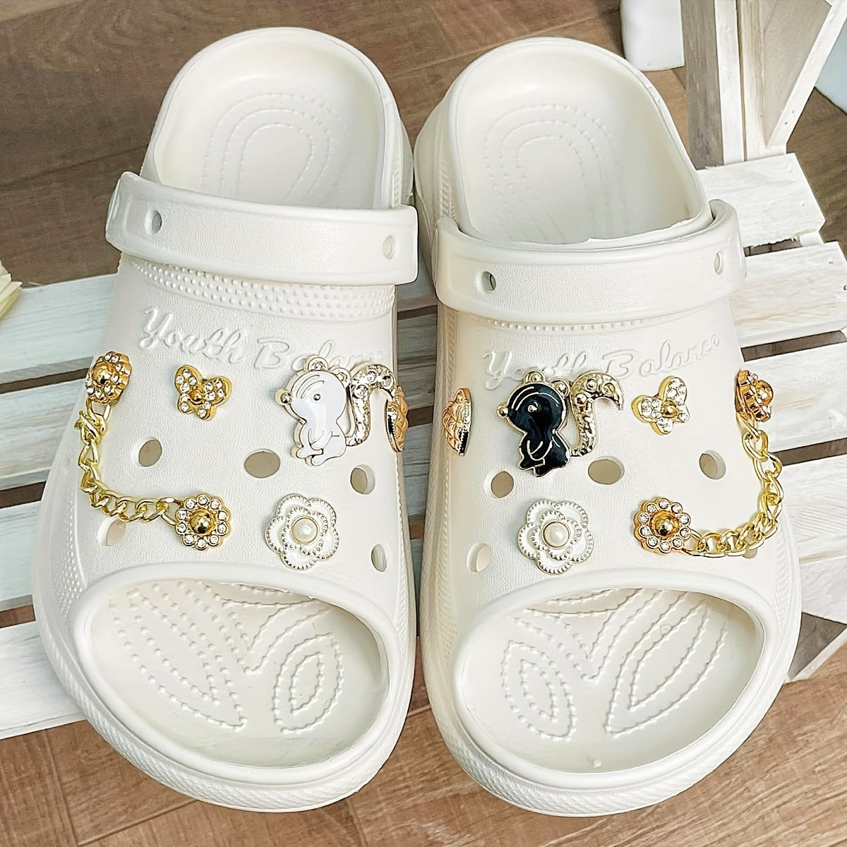 Women's Charms Platform Clogs Open Toe Slides Shoes