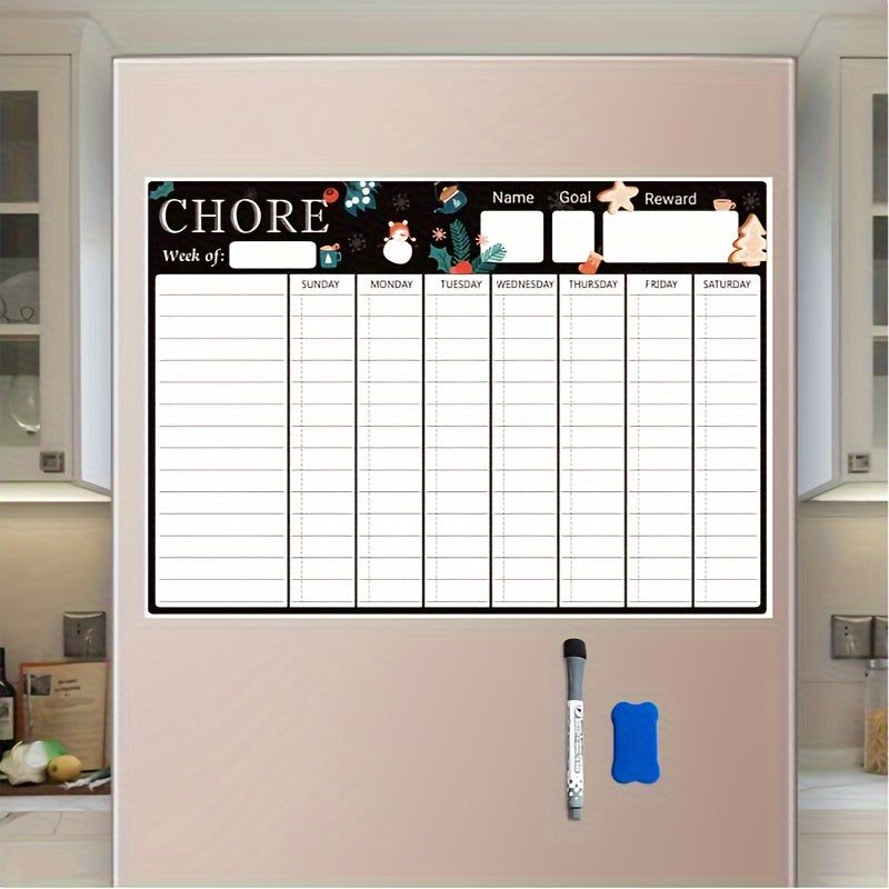 Magnetic A3 Month Planner Refrigerator Sticker Erasable Whiteboard