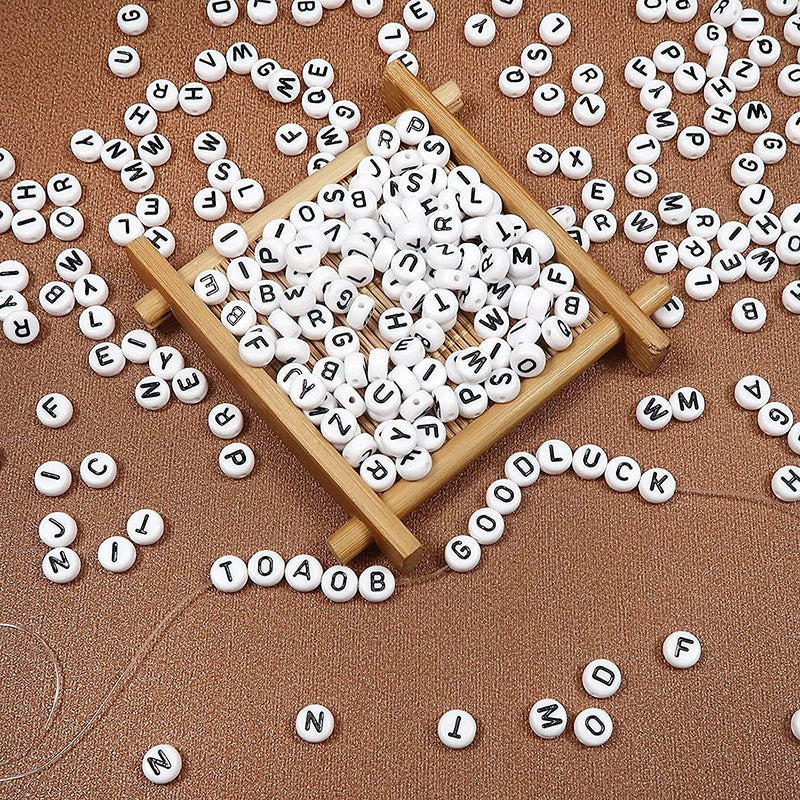100pcs Mixed Letter Acrylic Beads for Jewelry Making